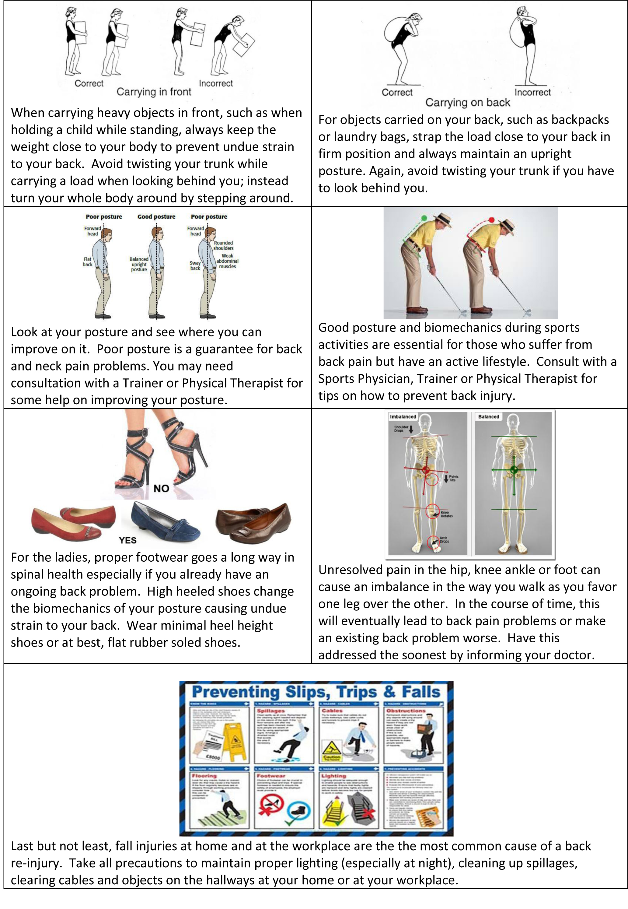 Home Exercise Program for Back Pain Page 1